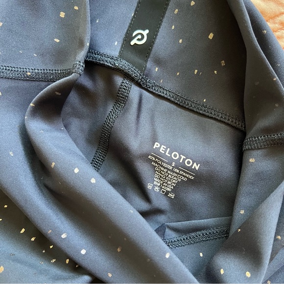 NWOT Peloton Show Up Sparkle Flex Flex Leggings Metallic Gold Blue Grey Small - Picture 6 of 7